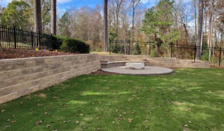 Raleigh hardscaping images retaining wall and fireplace