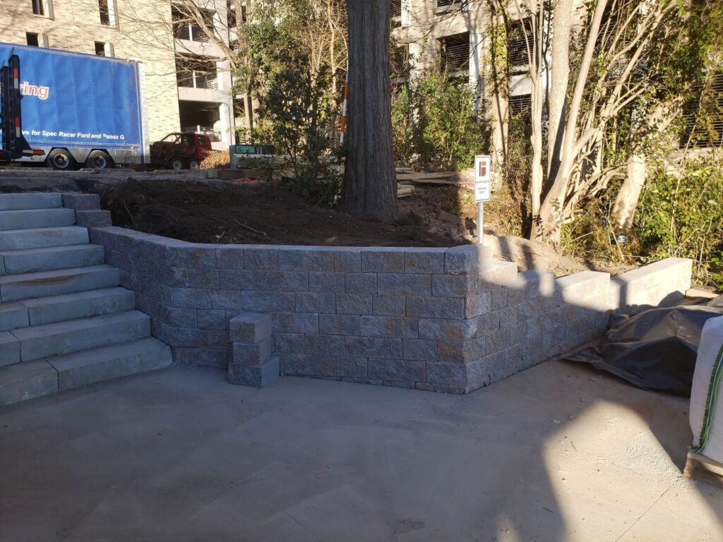 commercial hardscaping project in Raleigh