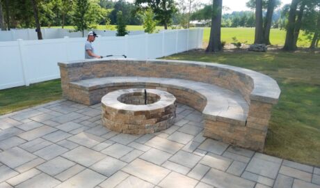 Raleigh hardscaping images stone patio and firepit