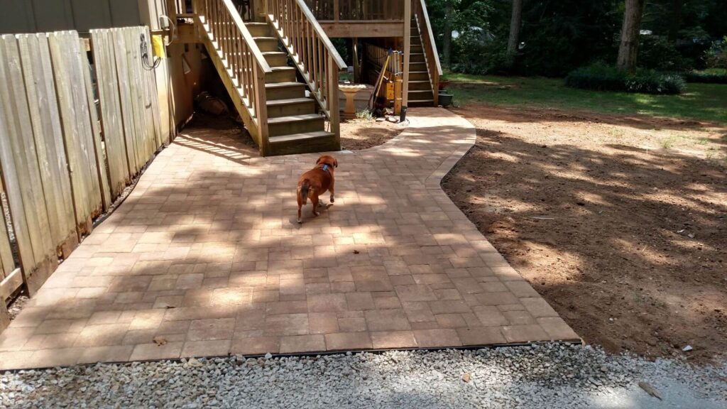 Raleigh hardscaping images stone paver landing and walkway