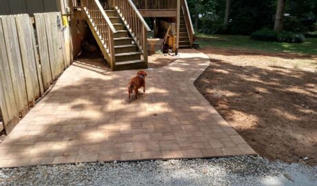 Raleigh hardscaping images stone paver landing and walkway