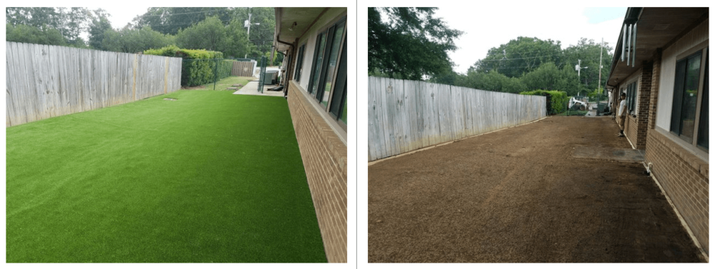 Why Artificial Grass Will Bring You Joy And Less Heartache 3 Before and after artificial grass pics by GrassMaster